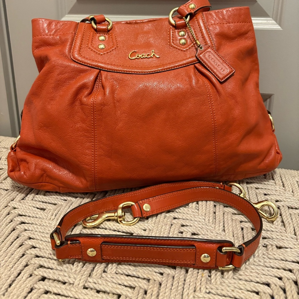 Coach Ashley Orange Leather Tote/Carryall